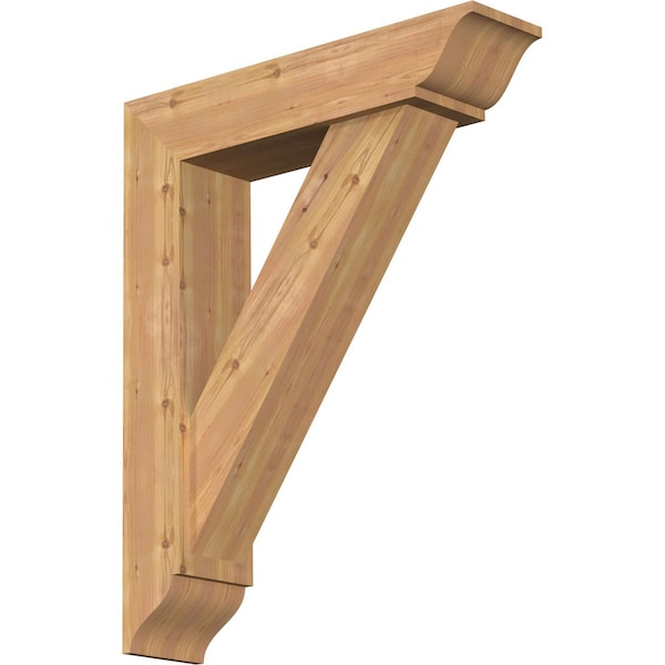 Ekena Millwork Traditional Traditional Smooth Bracket w/ Offset Brace, Western Red Cedar, 7 1/2"W x 32"D x 40"H BKT0806X32X40TRA01SWR - main
